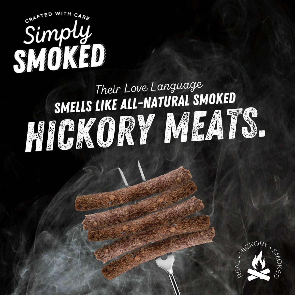 Paw Love Simply Smoked Beefy Stix 10 Pack natural meats.